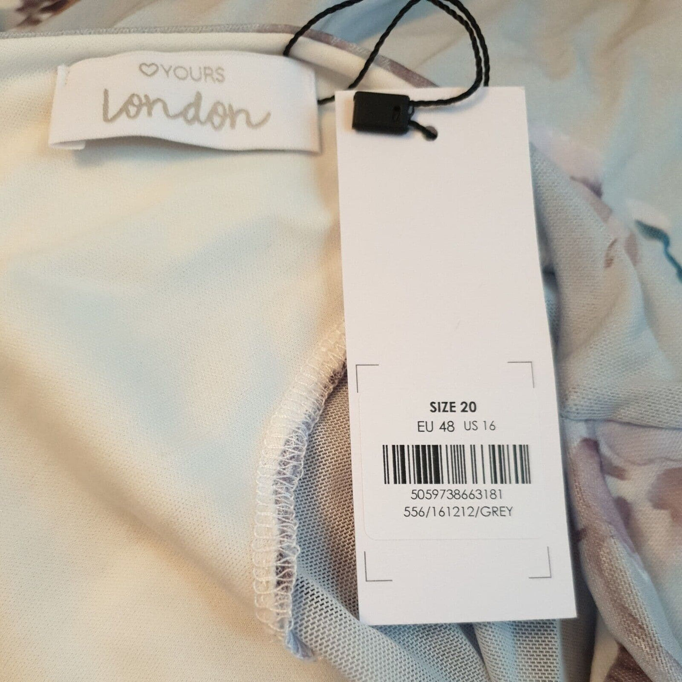 Yours London Grey Floral Print Dress Size 20****Ref V66