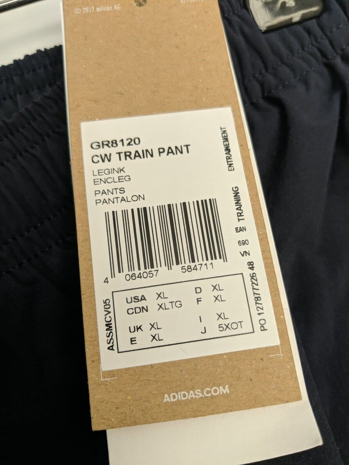 Adidas CW Training Pants Blue Men's Size XL **** V28 - Big_Stock_Clearance