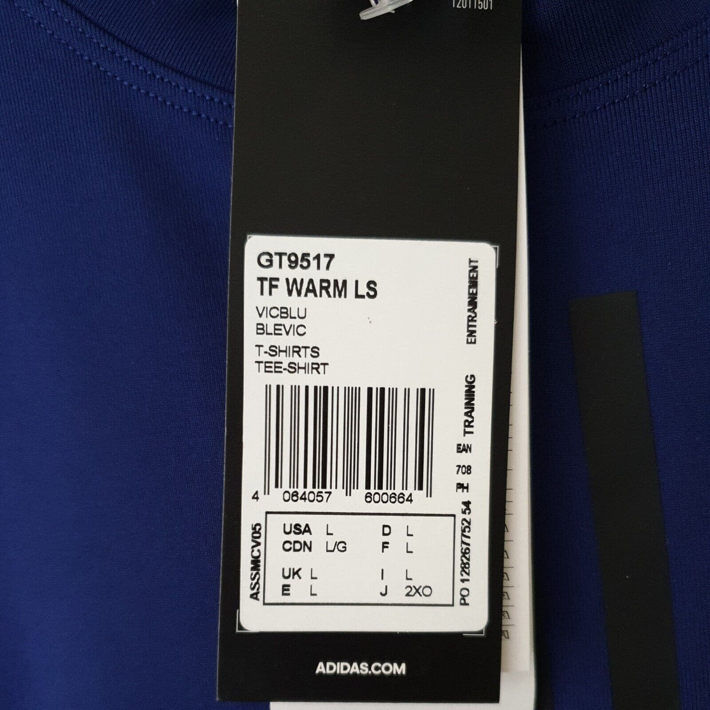 Adidas TF Warm Long Sleeve Top Blue UkL****Ref V157 - Big_Stock_Clearance