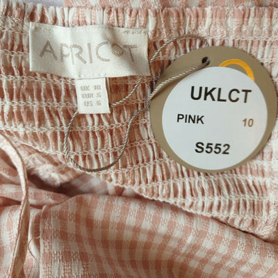 Apricot Check Open Back Pink high low Dress Size 10****Ref V26 - Big_Stock_Clearance